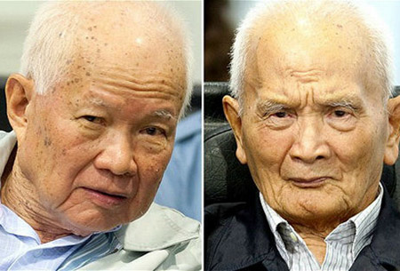 Hai cựu thủ lĩnh Khmer Đỏ Khieu Samphan và Nuon Chea.
